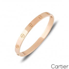Cartier Rose Gold Plain Love Bracelet Size 18 B6035618